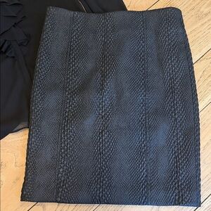 Yigal Azrouel Black Textured Cable-Panel Pencil Skirt